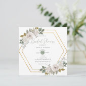 Elegant Waterverf Floral Sage Vrijgezellenfeest Kaart (Staand voorkant)