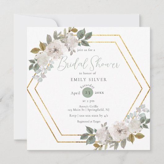 Elegant Waterverf Floral Sage Vrijgezellenfeest Kaart (Voorkant)