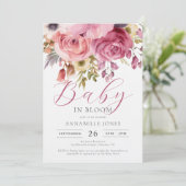 Elegant Waterverf Floral Script Baby shower Kaart (Staand voorkant)