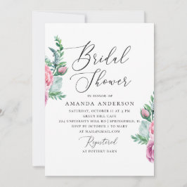 Elegant waterverf floral script vrijgezellenfeest kaart