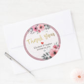 Elegant Waterverf Floral Script Weddenschap Bedank Ronde Sticker (Envelop)
