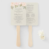 Elegant Waterverf Floral Simple Greenery Peach Handwaaier (Voorkant en achterkant)
