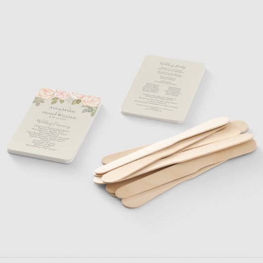 Elegant Waterverf Floral Simple Greenery Peach Handwaaier (Niet-gemonteerd)