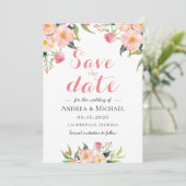 Elegant Waterverf Floral slaat de datum op Save The Date (Staand voorkant)