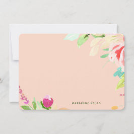Elegant Waterverf Floral Speciaal Blush Pink Notitiekaartje