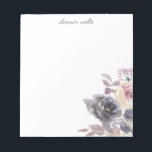 Elegant Waterverf Floral — Speciaal gepersonalisee Notitieblok<br><div class="desc">Speciaal notitieblok met een elegant bloemontwerp voor de waterverf in gedempt paars en grijs.</div>