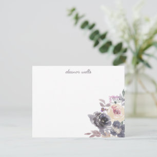 Elegant Waterverf Floral — Speciaal gepersonalisee Notitiekaartje