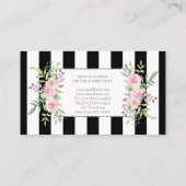 Elegant Waterverf Floral Stripes Custom Visitekaartje (Achterkant)