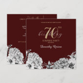 Elegant Waterverf Floral Surprise Birthday Party Kaart (Voorkant / Achterkant)