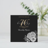 Elegant Waterverf Floral Surprise Birthday Party Kaart (Staand voorkant)