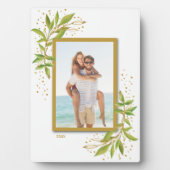 Elegant Waterverf Floral Tabletop Easel Foto Fotoplaat (voorkant)