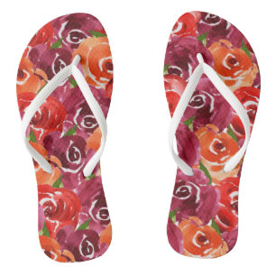 Elegant Waterverf Floral Teenslippers