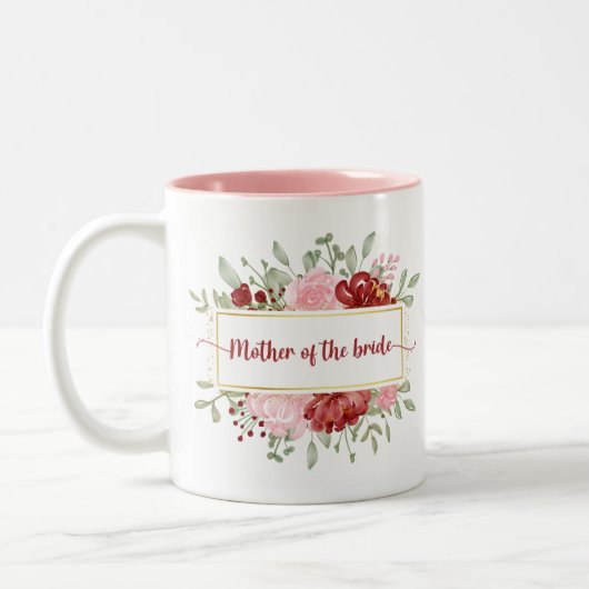 Elegant waterverf floral tweekleurige koffiemok (Links)