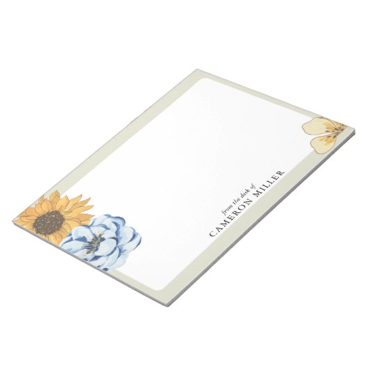 Elegant waterverf Floral van het bureau van Notitieblok (Schuin)