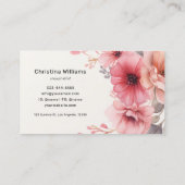 Elegant Waterverf Floral Visitekaartje (Achterkant)