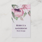 Elegant Waterverf Floral Visitekaartje (Voorkant)