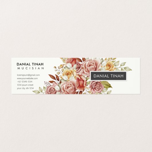 Elegant Waterverf Floral Visitekaartje (Buitenkant ongevouwen)