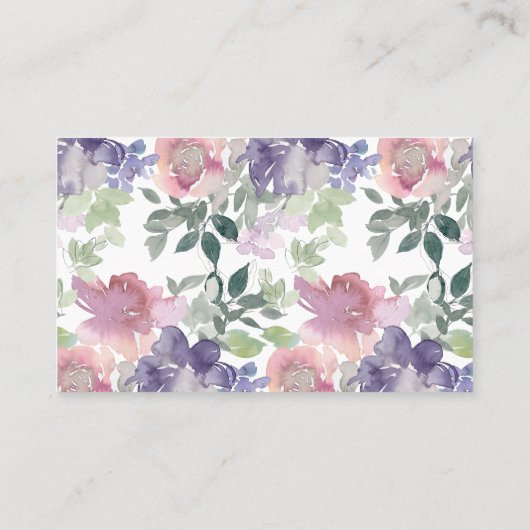 Elegant Waterverf Floral Visitekaartje (Achterkant)