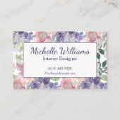 Elegant Waterverf Floral Visitekaartje (Voorkant)
