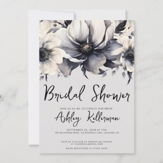 Elegant Waterverf Floral Vrijgezellenfeest Kaart (Voorkant)