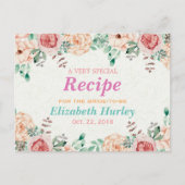 Elegant Waterverf Floral Vrijgezellenfeest Recipe Uitnodiging Briefkaart (Voorkant)