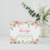Elegant Waterverf Floral Vrijgezellenfeest Recipe Uitnodiging Briefkaart (Staand voorkant)