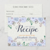 Elegant Waterverf Floral Vrijgezellenfeest Recipe Uitnodiging Briefkaart (Voorkant / Achterkant)