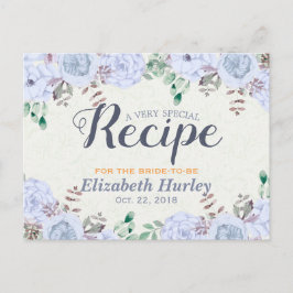 Elegant Waterverf Floral Vrijgezellenfeest Recipe Uitnodiging Briefkaart