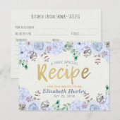 Elegant Waterverf Floral Vrijgezellenfeest Recipe Uitnodiging Briefkaart (Voorkant / Achterkant)