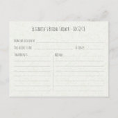 Elegant Waterverf Floral Vrijgezellenfeest Recipe Uitnodiging Briefkaart (Achterkant)