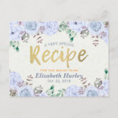 Elegant Waterverf Floral Vrijgezellenfeest Recipe Uitnodiging Briefkaart (Voorkant)