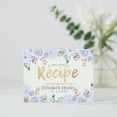 Elegant Waterverf Floral Vrijgezellenfeest Recipe Uitnodiging Briefkaart (Staand voorkant)