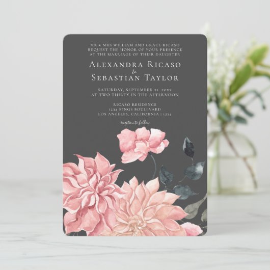 Elegant Waterverf Floral Wedding (Staand voorkant)