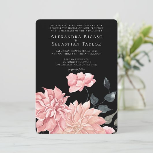 Elegant Waterverf Floral Wedding (Staand voorkant)