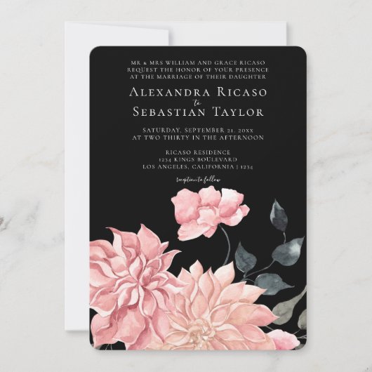 Elegant Waterverf Floral Wedding (Voorkant)