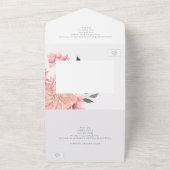 Elegant Waterverf Floral Wedding All In One Uitnodiging (Buitenkant)