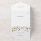 Elegant Waterverf Floral Wedding All In One Uitnodiging (Buitenkant)