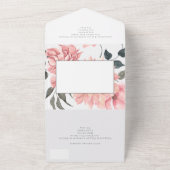 Elegant Waterverf Floral Wedding All In One Uitnodiging (Buitenkant)