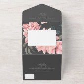 Elegant Waterverf Floral Wedding All In One Uitnodiging (Buitenkant)