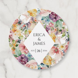 Elegant Waterverf Floral Wedding Bedankjes Labels