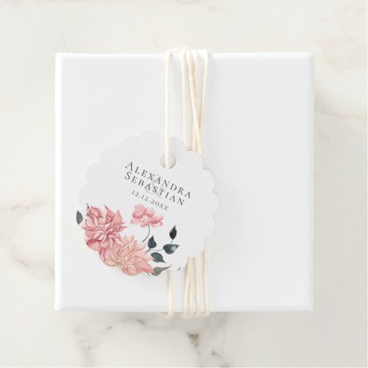 Elegant Waterverf Floral Wedding Bedankjes Labels (In situ)