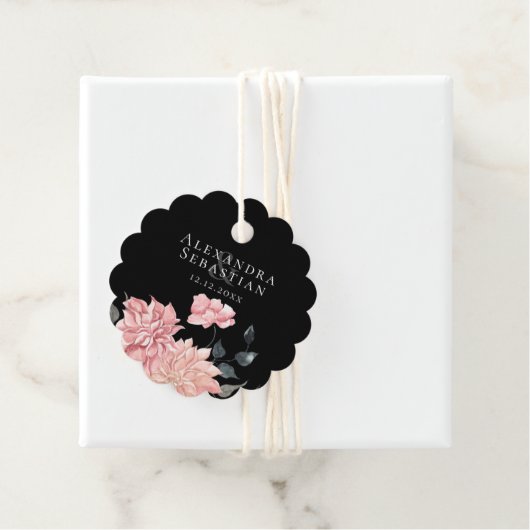 Elegant Waterverf Floral Wedding Bedankjes Labels (In situ)