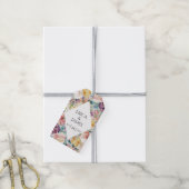 Elegant Waterverf Floral Wedding Cadeaulabel (Met Touw)