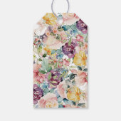 Elegant Waterverf Floral Wedding Cadeaulabel (Achterkant)