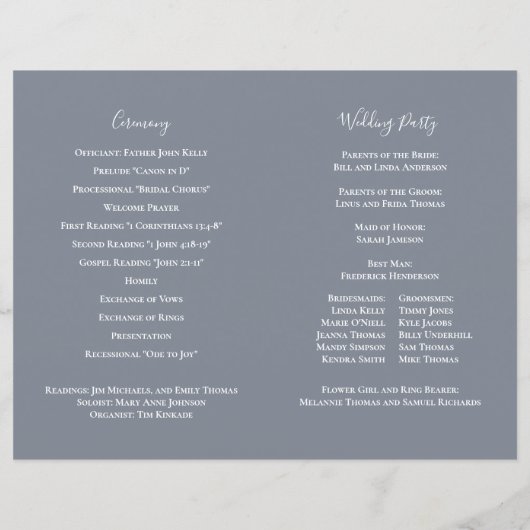 Elegant Waterverf Floral Wedding Ceremony Programm (Achterkant)