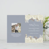 Elegant Waterverf Floral Wedding Ceremony Programm (Staand voorkant)