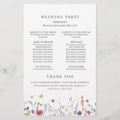Elegant Waterverf Floral Wedding Ceremony Programm (Achterkant)