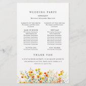 Elegant Waterverf Floral Wedding Ceremony Programm (Achterkant)