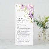 Elegant Waterverf Floral Wedding Flat Menu (Staand voorkant)