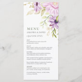 Elegant Waterverf Floral Wedding Flat Menu (Voorkant)